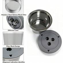 2 Bộ cốc bằng thép không gỉ tái sử dụng kèm thìa cà phê 15ml, viên nang cà phê tái sử dụng tương thích với máy pha cà phê CFP201 và CFP301. - Nhiều màu - Xem 6