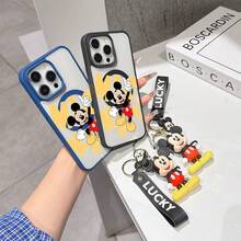 This Disney Mickey Mouse Pattern Lanyard Phone Case Features A Strong Magnetic Closure And Full Coverage Of Acrylic And TPU Material. It's Shockproof, Lightweight, And Suitable For IPhone17/16/11/13/15/15 Plus/15 Pro/15 Pro Max/12/14 Pro Max/11 Pro Max/12 Pro/12 Pro Max/13. It's A Popular Birthday Gift, Business Gift, Durable, Stain-Resistant, And Fingerprint-Resistant New Phone Case For Men And Women. It Also Includes A Mickey Mouse Phone Case And Mickey Mouse Doll Bracelet. Compatible With SamsungGalaxy S20, S21, S22, S23, And S24 Series. It's The Perfect Gift For Friends And Family. This Stylish Phone Case Is Fun, Lightweight, And Durable. IPhone17 Pro Max Phone Case, Minnie Phone Case. - màu đen - Xem 4