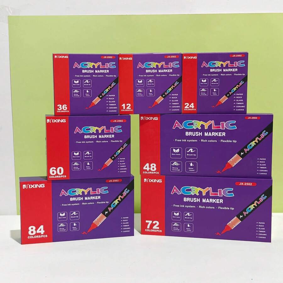 Gerade flüssiger Acrylmarker, weiche Spitze, grenzüberschreitende Studentenmalerei, speziell für Kunststudenten, stapelbarer Acrylmarker - Sätze - Übersicht 1