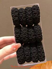 10/5 超宽发圈，弹性发绳，高马尾发圈，高弹耐用发带，适合浓密头发，毕业礼物，马尾发圈，发绳，发圈 - 黑色 - 查看 4