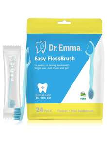 24 Pcs Easy Floss Brush, Mini Brush Disposable Toothbrushes With Floss, Travel Mint Toothbrush For On-The-Go Use, Pink & Blue - Multicolor - View 11