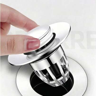 1/2 piezas Tapón universal para lavabo de baño con atrapapelos, tapa de desagüe de bañera con resorte en espiral, tapón de lavabo con núcleo de plástico, filtro de desagüe de lavabo, tapón de lavabo de presión, accesorios de baño, suministros de baño