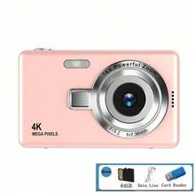 Cámara digital de 2.4": 50MP, zoom digital 16X, cámara digital compacta, adecuada para adolescentes y principiantes, regalo ideal para el Día de la Madre, cumpleaños, fiesta (incluye lector de tarjetas) - Rosa + lector de tarjetas - Ver 13