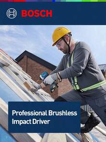 bosch 博世 GDR18V-215N 18V 无刷冲击起子 - 1,900 英寸磅扭矩，0-3,300 次冲击/分钟，紧凑型设计，1/4 英寸快换六角驱动，带批头套装和工具箱（不含电池） - 彩色 - 查看 2