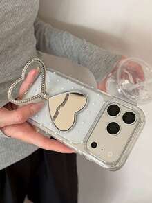 Ốp lưng điện thoại trong suốt đính kim cương lấp lánh hình trái tim, họa tiết sóng chấm bi, tương thích với iPhone 17 Pro Max 17 Pro 17 16 Pro Max 16 Pro 16 15 Pro Max 15 Pro Max 15 Pro 15 14 Pro Max 14 Pro 14 13 Pro Max 13 Pro 13 12 Pro Max 12 Pro 12 11 Dễ thương và cá tính - Trái tim tình yêu nhỏ bé - Xem 5