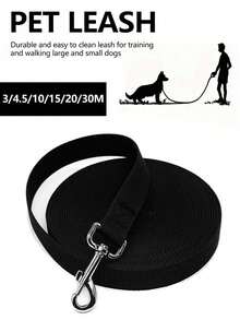 Multifunctional Solid Color Pet Leash, Hands-Free Dog Leash, Adjustable Crossbody Sliding Leash, Suitable For Training, Walking And Outdoor Play, Fit For Various Pet Sizes, Nylon Material Pet Leash, Anti-Pulling Dog Walking Leash, Black - Black - View 2