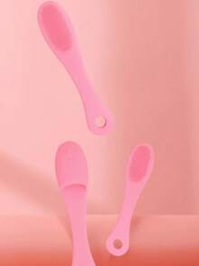 1/3 Piezas Cepillo de limpieza facial de silicona, cepillo de limpieza suave para dedos para la nariz y los poros, herramienta exfoliante para eliminar puntos negros, removedor portátil de residuos de maquillaje para base, lápiz labial y polvo suelto, esenciales para viajes y dormitorios para estudiantes - Rosa - Ver 7