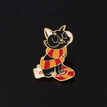 Unisex Magic Cat Hard Enamel Pin Cute Cartoons Animal Scarf Black Cats Brooch Fashion Backpack Pins - Style 1 - 查看 7