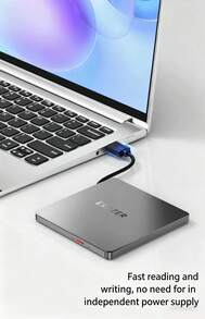 Lenovo External USB Optical Drive, Universal DVD/CD Burner For Laptops And Desktops, Slim And Portable, Fast Read And Write Speeds, Intelligent Noise Reduction, Compatible With PC/Tablet/Mac Systems, Plug And Play Portable Optical Drive. - View 4