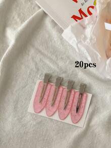30pcs/Set Women Minimalist Versatile Alligator Clip Hair Clips, Suitable For Daily, Casual, Vacation, Outdoor Wear Hair Accessories,Summer,Holiday,Travel - Pink - View 10