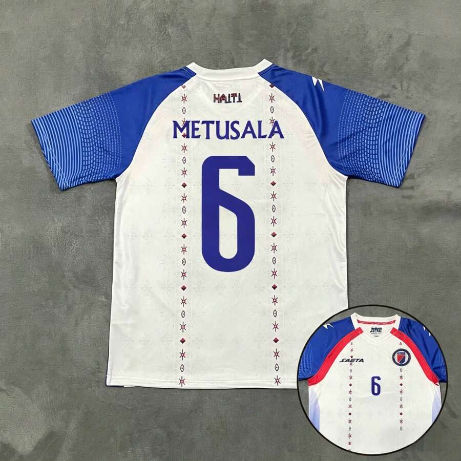 [48-Hour Shipping] Haiti National Team 2026-2027 Season Away White And Blue Short-Sleeved Football Jersey With Multiple Player Numbers 2 / 4 / 7 / 9 / 10 / 11 - Số 6 - Xem 1