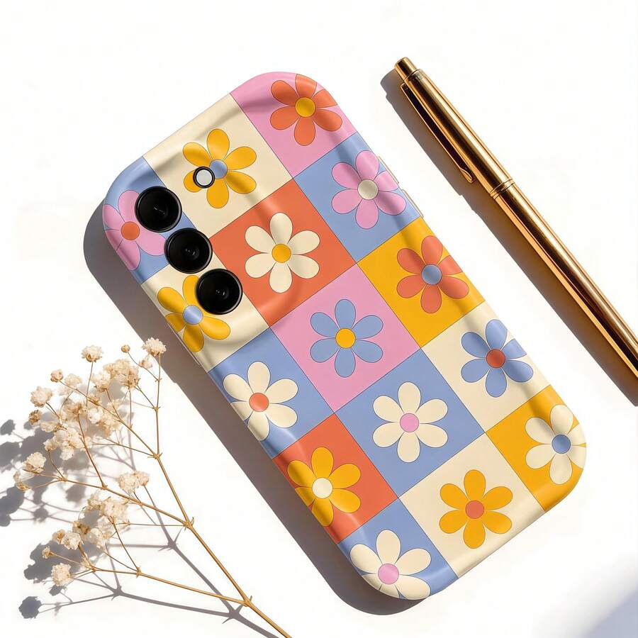 Flower 1pc White Dopamine Wave Ruffle Soft TPU Texture Creative Cute All-Over Floral Plaid Phone Case Compatible With Apple 17 Pro Max, 17 Air, 17 Pro, 17, 16 Pro Max, 16 Plus, 16 Pro, 16, 15 Pro Max, 15 Plus, 15 Pro, 15, 14 Pro Max, 14 Plus, 14 Pro, 14, 13 Pro Max, 13 Pro, 13, 12 Pro Max, 12 Pro, 11 Pro Max, 11 Pro, 11, XS Max, XR, X/XS, 7 Plus, 8 Plus, And Galaxy S21, S22, S23, S24, S25, S26 - White - View 1