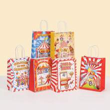 Bolsas de regalo con tema de circo, bolsas de papel con asas con dibujos animados de payasos, bolsas de golosinas de carnaval para fiestas de cumpleaños de niños, baby shower, suministros para fiestas - Multicolor - Ver 8