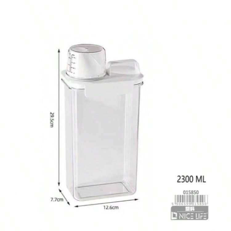 3 Capacity Options Kitchen Airtight Canister / Measuring Cup Grain Storage Jar / Transparent Plastic Rice/Flour Container / Kitchen Grain Storage / Rice/Flour Canister / Cereal Storage / Home Kitchen Storage / Food Sealed Jar - View 14