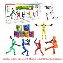 6pcs Movable Action Figure 3D Toy Model, Multi-Joint Posable DIY Assembly Numerical Character Desktop Decor, Comes With Various Weapons, Christmas/Halloween Gift Set - 6pcs - View 11