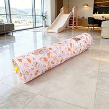 1Pc Cute Carrot Rabbit Print Collapsible Cat Tunnel Interactive Play Tube With Peek Holes And Hanging Ball Foldable Pet Hideaway For Cats Rabbits And Small Pets - Multicolor - View 14