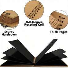 8.8 x 8.8 英寸 DIY 剪贴簿相册，30 张/60 页，硬封面牛皮纸剪贴簿相册，婚礼纪念相册 - 8吋 - 查看 8