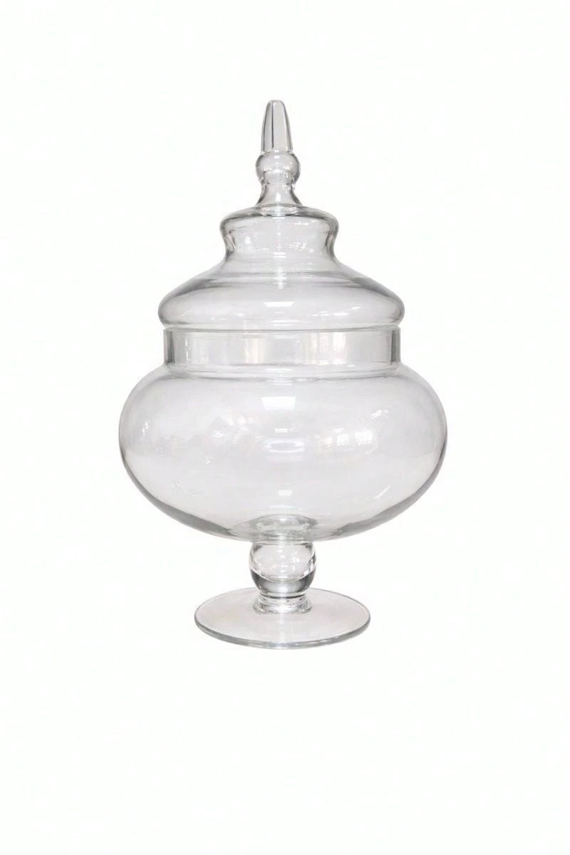 Clear Glass Apothecary Jar With Lid Decorative Storage Approx 27cm - View 1