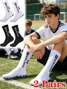 2 Pairs Yufree Men's Football Anti-Slip Traction Pads Basketball Sports Grip Socks, MENDENG Men's Anti-Slip Socks For Hospital, Training, Sports, Yoga, Pilates, Unisex Anti-Slip Grip Socks For Barre, Ankle, Cushioning - Multicolor - View 8