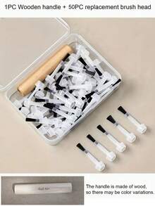 51 piezas/11 piezas Juego de brochas para esmalte de uñas, cabezales de brocha de gel desmontables con mango de madera de doble extremo, práctico juego de brochas profesionales para manicura, herramientas de arte de uñas desmontables, adecuado para artistas de uñas principiantes - Multicolor - Ver 8