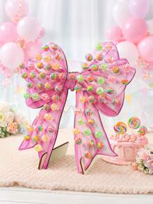 1 Conjunto de Suporte de Exibição de Pirulitos de Madeira em Forma de Laço Rosa de Vários Tamanhos, Suporte de Exibição de Pirulitos de Madeira com Design de Laço Rosa Adequado para Festa de Aniversário, Casamento, Decoração de Mesa de Festa de Revelação de Género, Suporte de Exibição de Pirulitos Doméstico, Suporte de Exibição de Alimentos para Festa, Suporte de Sobremesa para Festa de Aniversário, Casamento, Evento Doméstico, Suporte de Exibição de Pirulitos de Madeira, Suporte de Cozinha para Chá de Bebé e Revelação de Género, Decoração de Chá de Bebé - Arco - Ver 8