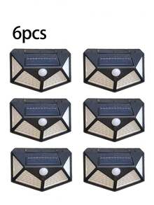 4-Side Solar Powered LED Wall Light, Solar Powered Emergency Light, Suitable For House, Garage, Outdoor, Park, Yard, Waterproof, Outdoor 4-Side Illumination Motion Sensor Light - Multicolor - View 17