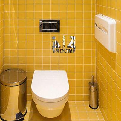 1 miếng dán tường acrylic "Phòng Suy Tư" sáng tạo cho phòng tắm, nhà vệ sinh, decal 3D acrylic trang trí phòng tắm, nhà vệ sinh.