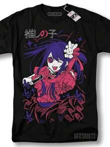 Oshi No Ko Ai Hoshino Shirt  Call Of The Night Anime Manga Graphic T-Shirt - 黑色 - 查看 7