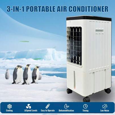 2026 Upgraded Ice Pack Portable Air Cooler, 10H Non-Refill Cooling Fan W/ Reusable Packs, Ultra Quiet 40dB 65° Swing For Bedroom Office Summer Vibes