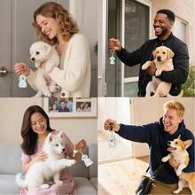 2/4 Stück Katzen- & Hundehaare Schlüsselanhänger | Haustier Gedenk-Set - Aufbewahrungsgefäß zum Aufbewahren von Haustierhaaren | Accessoire für Haustierliebhaber - Verschiedenfarbig - Übersicht 4