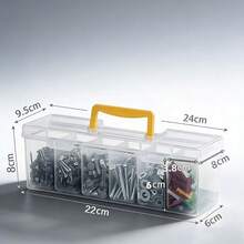 1 Set Caja de almacenamiento de 6 compartimentos para suministros de arte, con asa de transporte portátil, gran capacidad para organizar pinceles, pinturas, lápices de colores y otros materiales artísticos, a prueba de polvo y humedad, esencial para estudiantes y entusiastas del arte - Multicolor - Ver 12