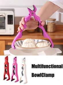 3-In-1 Heat-Resistant Pot Tongs, 3-In-1 Heat-Resistant Tongs With Anti-Slip Design, Non-Slip Design, Compatible For Bowl/Look-Alook/Plate, All-In-One Can Opener And Gripper. Kitchen Tongs For Plates And Bowls - Multicolor - View 2