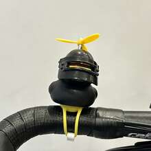 Classic Rubber Yellow Duck Bicycle Handlebar Decor - With Propeller And Horn - Bright Yellow And Black, Ideal For Bicycle Decoration, Bicycle Accessories | Interesting Design | Durable Plastic, Yellow Duck Decor - Suitable For Bicycle Bell - A - View 5
