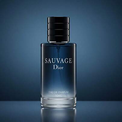  Dior Sauvage Eau De Parfum 0.33 Fl Oz (10 Ml) Travel Spray For Men – Long-Lasting Fresh Spicy Woody Cologne With Bergamot & Ambroxan – Portable Designer Mini Fragrance, Perfect For Travel, Gym & On-The-Go Use, Luxury Men's Scent Gift Idea