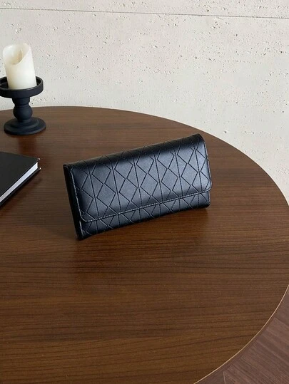 Fashionable Rhombus Versatile Women Wallet, Clutch, Business Card Holder, Skull, Y2K Punk, Coin Purse, Embroidery, Glossy, Nezha, Chaos Sea, Ao Bing, Glasses Case, Bill Fold, Retro Versatile Multifunctional Multi-Card Women Wallet, Short Wallet, Office, Business Trip, Travel, Holiday, Fashion Style, Retro Style, Flip Cover Women Wallet With Keychain, Unisex Card Holder