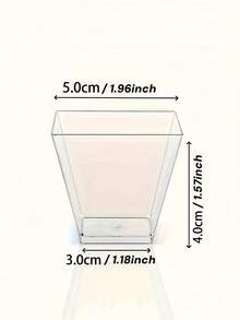 50/30pcs/1pc-Reusable Trapezoid Mini Cups, Mousse Cups, Pudding Cups, Dessert Cups, Suitable For Appetizers And Desserts, Pudding Mousse Cups, Suitable For Various Occasions, Weddings, Hand Wash, Party Cup Holder Decorative Cup Design Durable Cup Material, Mini Cup Holder - White - View 11
