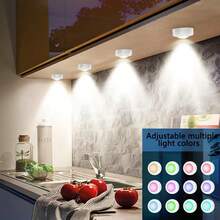 6入組 RGB 衣櫃燈、櫥櫃燈,便攜式 LED 燈,冰球燈,適用於居家裝飾、派對佈置、臥室、樓梯、衣櫃、臥室牆面、櫥櫃等場景,可營造多種氛圍(附遙控器) - 冰上曲棍球燈 - 查看 5