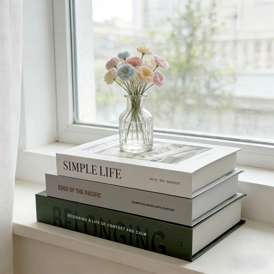 3 Sets Of Decorative Paper Books, Coffee Table Books Decor - Faux Decorative Books For Decoration - Home Desktop Decor - Bedside Cabinet Decor - Home Bookshelf Decor - Multicolor - View 1