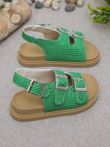 Artículos de moda esenciales de primavera/verano para todo el año | Sandalias imprescindibles para niños y niñas | El diseño de facilita el ponerse y quitarse, y el niño se siente como una nube al usarlas | ¡Son tu mejor compañía en el campus, en la playa o en las salidas diarias! - Verde - Ver 4