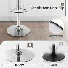 Jooli H Modern Bar Stools Set Of 2, PU Leather Breakfast Barstools With Adjustable Swivel Gas Lift And Footrest Base For Kitchen, Counter, Breakfast Bar - Gray With Armrests - View 7
