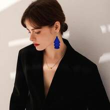 Colorful Tassel Earrings For Women Bohemian Tiered Tassel Dangle Earrings Statement Earrings Christmas Valentine Jewelry - Blue - View 5