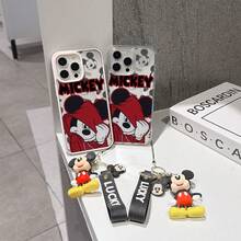 This Disney Mickey Mouse Pattern Lanyard Phone Case Features A Strong Magnetic Closure And Full Coverage Of Acrylic And TPU Material. It's Shockproof, Lightweight, And Suitable For IPhone17/16/11/13/15/15 Plus/15 Pro/15 Pro Max/12/14 Pro Max/11 Pro Max/12 Pro/12 Pro Max/13. It's A Popular Birthday Gift, Business Gift, Durable, Stain-Resistant, And Fingerprint-Resistant New Phone Case For Men And Women. It Also Includes A Mickey Mouse Phone Case And Mickey Mouse Doll Bracelet. Compatible With SamsungGalaxy S20, S21, S22, S23, And S24 Series. It's The Perfect Gift For Friends And Family. This Stylish Phone Case Is Fun, Lightweight, And Durable. IPhone17 Pro Max Phone Case, Minnie Phone Case. - 粉色 - 查看 8