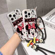 Este estuche para teléfono con patrón de Mickey Mouse de Disney cuenta con un cierre magnético resistente y una cobertura completa de material acrílico y TPU. Es a prueba de golpes, ligero y adecuado para iPhone17/16/11/13/15/15 Plus/15 Pro/15 Pro Max/12/14 Pro Max/11 Pro Max/12 Pro/12 Pro Max/13. Es un regalo de cumpleaños popular, un regalo de negocios, duradero, resistente a las manchas y a las huellas dactilares. Nuevo estuche para teléfono para hombres y mujeres. También incluye un estuche para teléfono de Mickey Mouse y una pulsera de muñeco de Mickey Mouse. Compatible con la serie Galaxy S20, S21, S22, S23 y S24. Es el regalo perfecto para amigos y familiares. Este elegante estuche para teléfono es divertido, ligero y duradero. Estuche para iPhone17 Pro Max, estuche para Minnie. - Rosa - Ver 4
