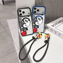 This Disney Mickey Mouse Pattern Lanyard Phone Case Features A Strong Magnetic Closure And Full Coverage Of Acrylic And TPU Material. It's Shockproof, Lightweight, And Suitable For IPhone17/16/11/13/15/15 Plus/15 Pro/15 Pro Max/12/14 Pro Max/11 Pro Max/12 Pro/12 Pro Max/13. It's A Popular Birthday Gift, Business Gift, Durable, Stain-Resistant, And Fingerprint-Resistant New Phone Case For Men And Women. It Also Includes A Mickey Mouse Phone Case And Mickey Mouse Doll Bracelet. Compatible With SamsungGalaxy S20, S21, S22, S23, And S24 Series. It's The Perfect Gift For Friends And Family. This Stylish Phone Case Is Fun, Lightweight, And Durable. IPhone17 Pro Max Phone Case, Minnie Phone Case. - Màu xanh lam - Xem 2