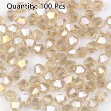100Pcs Multicolor Austrian Crystal Bicone Beads - 4mm Faceted Glass Spacer Beads For DIY Jewelry Making And Handmade Crafts - One Bag - View 18