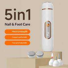 Máy mài gót chân điện 2 trong 1 / 5 trong 1 với đầu mài kim loại, hai tốc độ, màn hình hiển thị kỹ thuật số, loại bỏ vết chai và da chết, dụng cụ chăm sóc chân, món quà tuyệt vời, pin 500mAh. - Nhiều màu - Xem 10