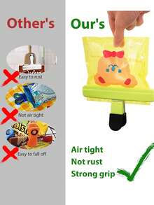6pcs/3pcs/1pc Potato Chip Sealing Clips, Portable Large Potato Chip Sealing Clips, Available In Multiple Sizes, Upgraded Wide Food Bag Sealing Clips, Heavy Duty Sealing Clip Tool, Kitchen Storage Accessory - Multicolor - View 5