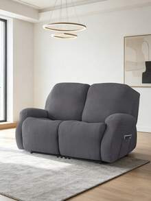 1pc Waterproof Chaise Lounge Cover/Sofa Cover, Jacquard Leaf Pattern - Dark Grey - View 8