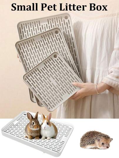 Hộp vệ sinh cho thú cưng nhỏ, hai lớp, có lỗ thoát nước (không mở sẵn, bạn có thể tự mở lỗ thoát nước nếu cần). Có thể tháo rời để dễ dàng vệ sinh. Khay vệ sinh tiện lợi cho thú cưng, phù hợp với chuột hamster, chồn, thỏ và các loại thú cưng nhỏ đến trung bình khác. Sử dụng được quanh năm.