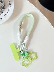 1pc Dopamine Hollow Star Phone Case With Thickened Braided Lanyard, Anti-Drop Keychain - Multicolor - View 4